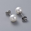 Plastic Imitation Pearl Stud Earrings STAS-D0001-03-P-2