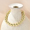 Rack Plating Brass Round Beaded Slider Bracelet for Women BJEW-B066-01A-02-4