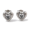 Ion Plating(IP) 304 Stainless Steel Heart Stud Earrings EJEW-C099-13M-02-2