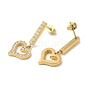 Ion Plating(IP) Stainless Steel Inlay Rhinestone Stud Earrings for Women EJEW-M024-05B-G-2