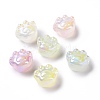 UV Plating Rainbow Iridescent Luminous Acrylic Beads X-OACR-E010-07-1