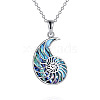 Ocean 304 Stainless Steel & Natural Paua Shell Conch Shell Shaped Pendant Necklaces for Women WGFD092-01-2