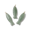 Natural Green Aventurine Carved Pendants G-G314-01G-03-1