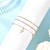 Round ABS Imitation Pearl Beaded Chains & 304 Stainless Steel Cable Chains Stackable Bracelets for Women BJEW-JB12452-01-3