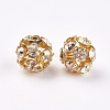 Brass Clear Rhinestone Beads RB-A017-10mm-G-2