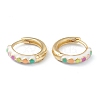 Brass Enamel Huggie Hoop Earrings EJEW-L234-062G-2