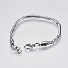 Tarnish Resistant 304 Stainless Steel Round Snake Chain Bracelet Making X-STAS-F139-056P-B-1