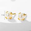 Elegant Stainless Steel Imitation Pearl Stud Earrings YB9526-4