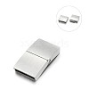 Tarnish Resistant Matte 304 Stainless Steel Rectangle Magnetic Clasps with Glue-in Ends LS-STAS-E089-60B-1