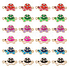 24Pcs 6 Colors Alloy Enamel Connector Charms ENAM-TA0001-58-1