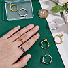 8Pcs 2 Colors Adjustable Brass Ring Components KK-WR0001-85-4