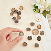   18pcs 9 style 1-Hole Zinc Brass Enamel Shank Buttons BUTT-PH0001-19-3