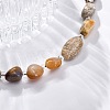 Natural Fossil Coral Beaded Bracelets for Women G-P563-07P-02-2