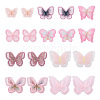 Beadthoven 36Pcs 9 Style Butterfly Organgza Lace Embroidery Ornament Accessories DIY-BT0001-49-1