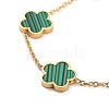 Flower Resin Imitation Gemstone Link Chain Bracelets BJEW-K247-01G-02-2