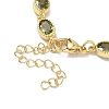 Oval Brass Pave Cubic Zirconia Link Chain Bracelets for Women BJEW-P385-02G-07-3
