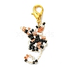 2Pcs 2 Colors Cat Glass Seed Beads Loom Pattern Pendant Decoration HJEW-JM02628-4