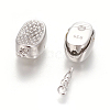 Rhodium Plated 925 Sterling Silver Box Clasps STER-L059-08M-3