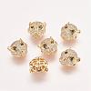 Brass Micro Pave Cubic Zirconia Leopard Beads ZIRC-L007-41G-1