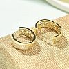 Brass Micro Pave Clear Cubic Zirconia Hoop Earrings EJEW-C122-04G-3