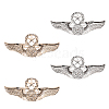 CHGCRAFT 4Pcs 2 Colors Alloy Eagle Wing with Star Brooch JEWB-CA0001-42-1