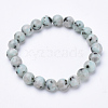 Natural Sesame Jasper/Kiwi Jasper Beaded Stretch Bracelets BJEW-S128-04-1