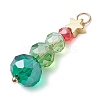 Christmas Theme Brass & Glass Pendants PALLOY-JF02998-3