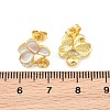 Brass Enamel Stud Earring Findings KK-CBA58F9-01G-03-3