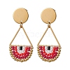 Seed Bead Teardrop Stud Earrings EJEW-MZ00251-04-1