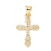 Brass Micro Pave Cubic Zirconia Pendants KK-C162-104G-1