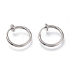 Tarnish Resistant 304 Stainless Steel Retractable Clip-on Hoop Earrings X-STAS-O135-01D-1