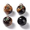 Natural Tiger Eye Pendants G-P499-01G-12-1