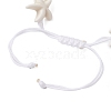 Starfish Synthetic Turquoise & Acrylic Pearl Braided Bead Bracelets for Women BJEW-JB11263-02-4