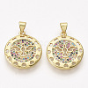 Brass Micro Pave Cubic Zirconia Pendants ZIRC-T012-22G-1