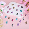 30Pcs 6 Colors Alloy Enamel Pandants ENAM-SZ0004-18-3