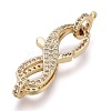 Brass Micro Pave Cubic Zirconia Lobster Claw Clasps ZIRC-M108-03A-G-1
