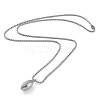 Non-Tarnish 304 Stainless Steel Rugby Pendant Necklaces NJEW-Z023-02P-1