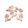 Rose Gold Plated Alloy Letter Pendants PALLOY-P097-05-Z-2