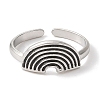 304 Stainless Steel Enamel Open Cuff Rings for Women RJEW-F166-51P-01-2