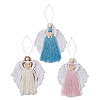 3Pcs 3 Colors Handmade Macrame Cotton Angel Hanging Ornaments HJEW-JM02760-2