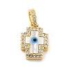 Brass Micro Pave Cubic Zirconia Pendants KK-C009-02G-1