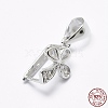 Anti-Tarnish Rhodium Plated 925 Sterling Silver Micro Pave Cubic Zirconia Pendant Bails X-STER-P034-57P-4