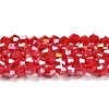 Opaque Solid Color Electroplate Glass Beads Strands EGLA-A039-P4mm-B02-1