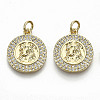 Brass Micro Pave Clear Cubic Zirconia Pendants ZIRC-S067-130-NF-1