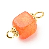 Natural Agate Connector Charms PALLOY-JF01587-03-5