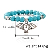 Synthetic Turquoise Beaded Stretch Bracelets PW-WGFC66C-18-1