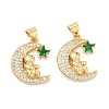 Brass Micro Pave Cubic Zirconia Pendants KK-H441-23G-3