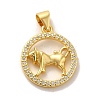 Zodiac Theme Brass Micro Pave Cubic Zirconia Pendants KK-M273-05G-G-1