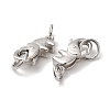 Anti-Tarnish Rhodium Plated 925 Sterling Silver Lobster Claw Clasps with Jump Rings STER-D006-15P-2