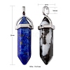 12Pcs 12 Style Natural Gemstone Double Terminated Pointed Pendants G-LS0001-74-3